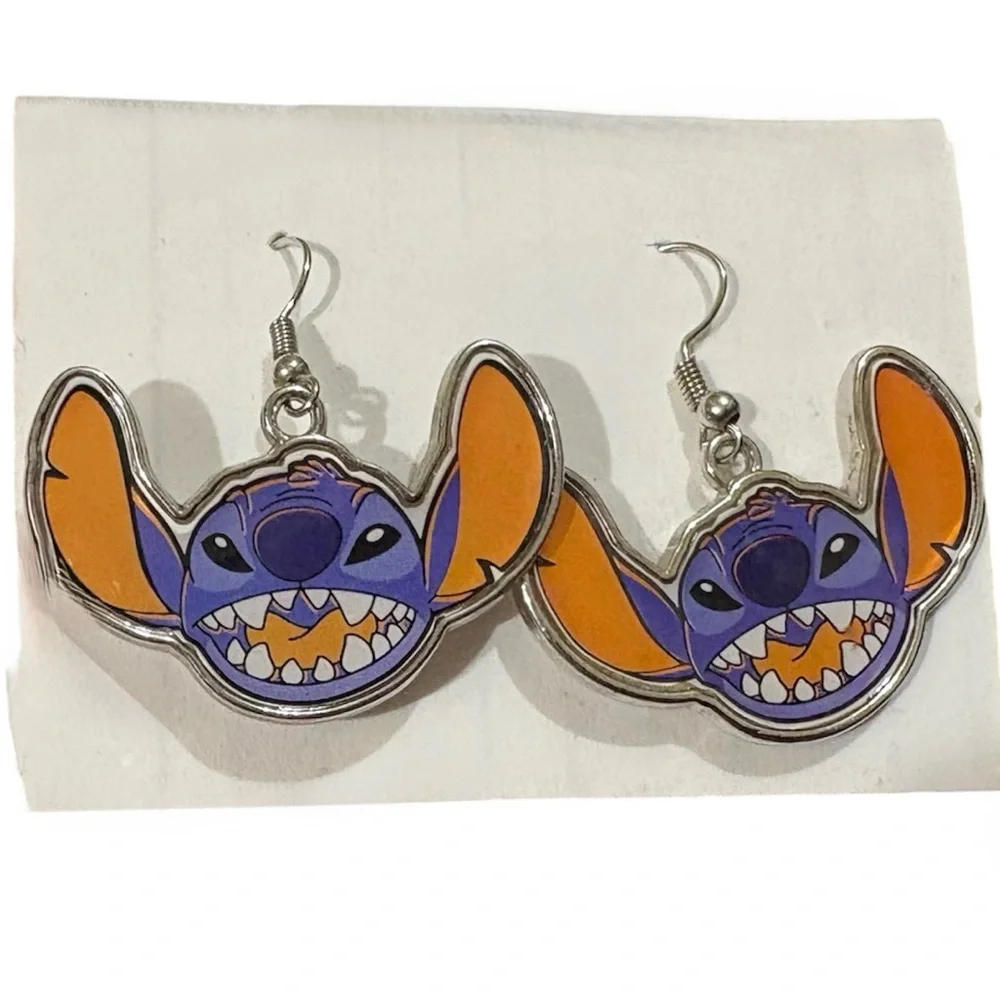 Disney “Stitch” Enamel Dangle Earrings Hypoallergenic Disneyana‎ NWOT